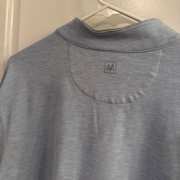MIZZEN+MAIN Men's Proflex Quarter-Zip Heathered Light Blue Large - Picture 5 of 12